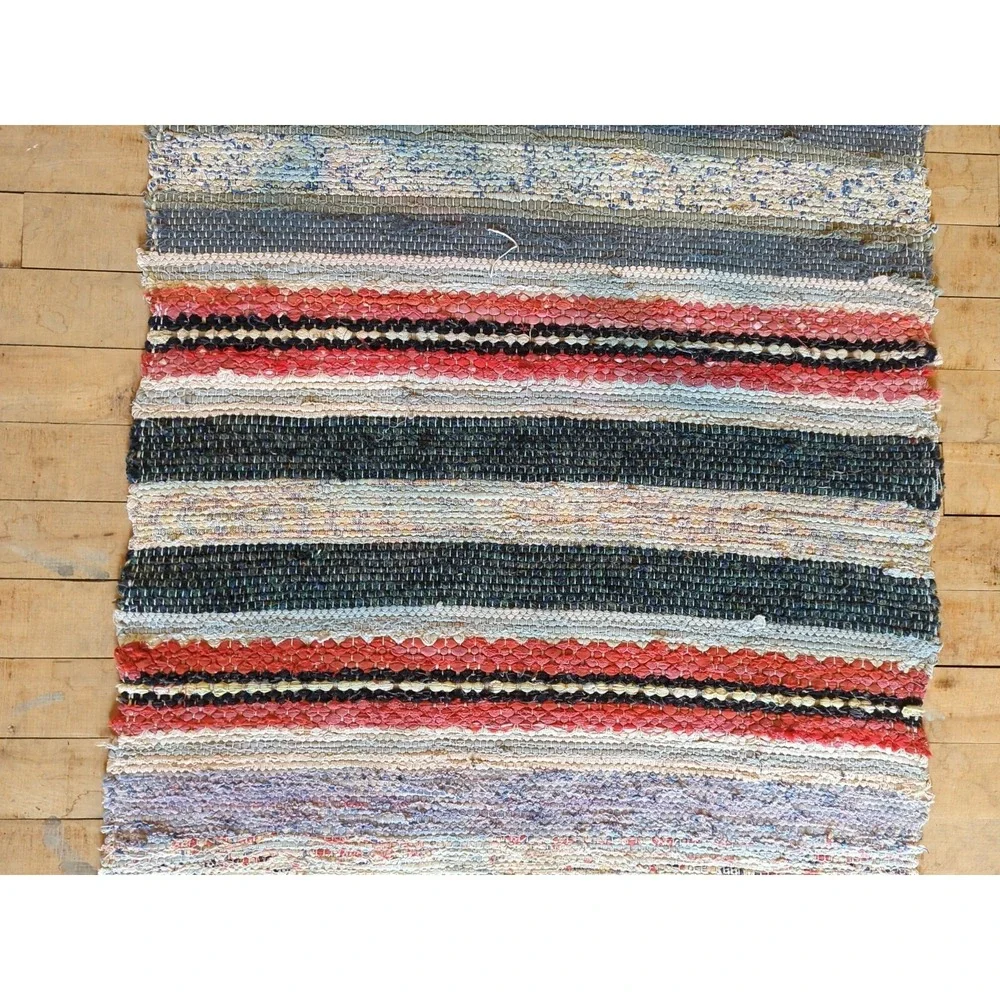 Antique Imported Swedish Hand‎ Made Rag Rug Runner (135